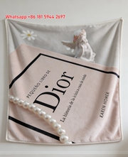 Dior Book Pearl Print Flannel Sofa Throw Blanket D226